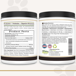 Probiotics for Dogs with Prebiotics and Digestive Enzymes (Grain Free) | 120 Soft Chews